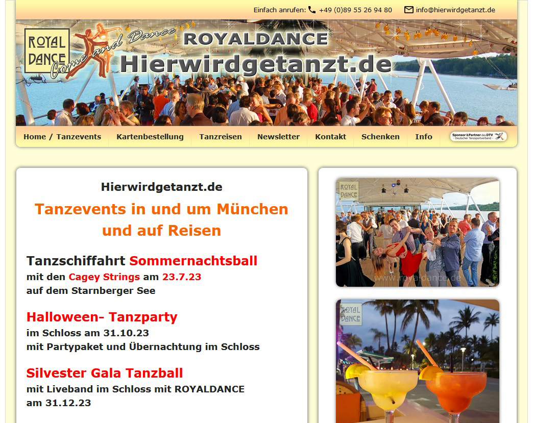 ROYALDANCE Tanzevents unter www.hierwirgetanzt.de